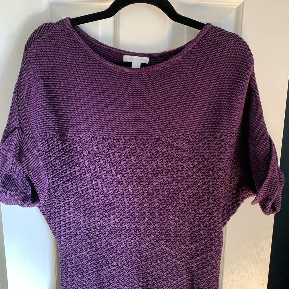 New York & Company Short Sleeve Sweater - Size Small